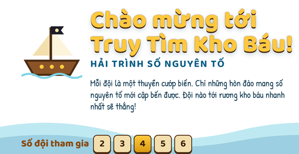 Trò chơi truy tìm kho báu – Số nguyên tố – 4 đội chơi